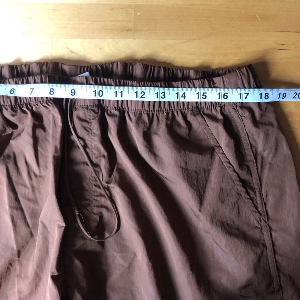 Offline Aerie Baggy Cargo Parachute Pants XL Short Brown Elastic Lightweight NWT - Picture 10 of 11